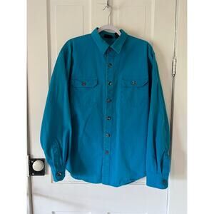 Vtg 1986 Patagonia Canvas Work Shirt Mens XL Blue Brushpopper 80s Long Sleeve